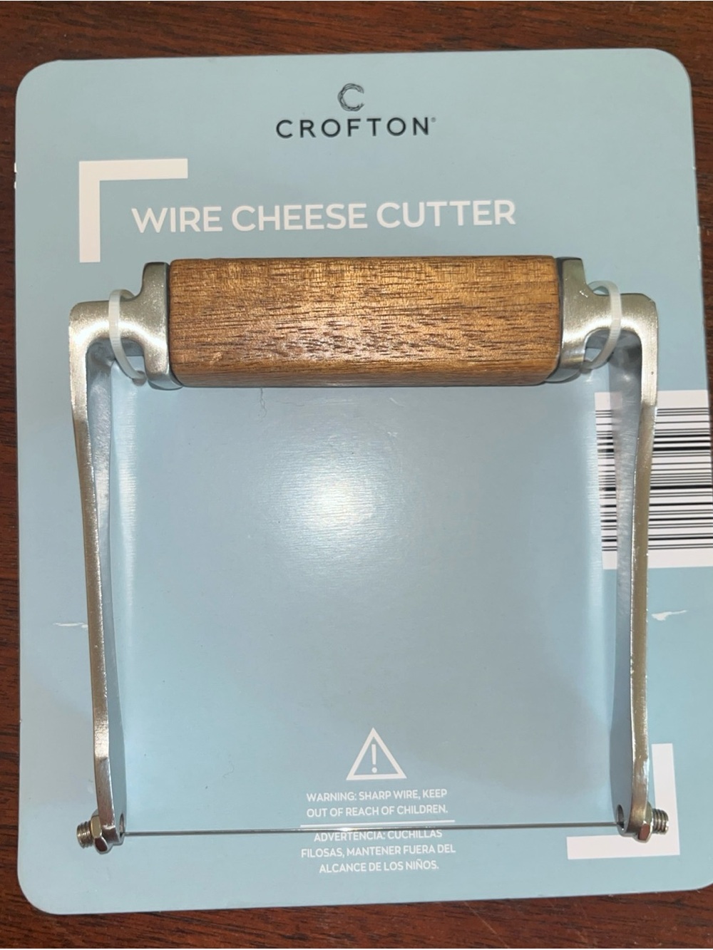 Crofton Wire Cheese Cutter with Wood Handle - Silver and Brown